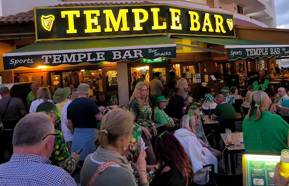 Temple Bar Costa Adeje exterior with guests on the terrace